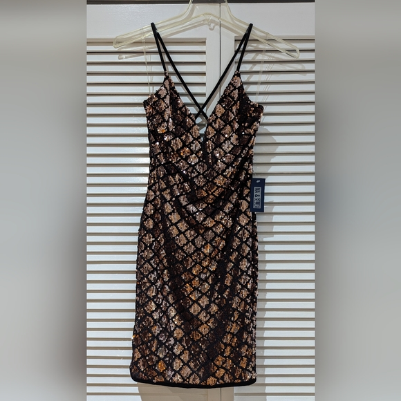 Privy Black with Rose gold sequins dress - Picture 1 of 10